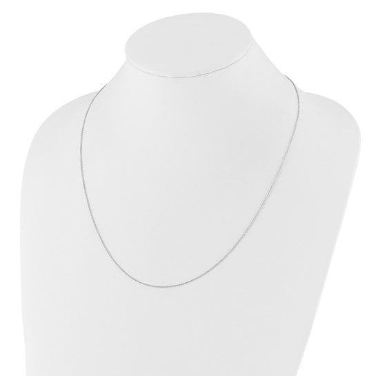 14kt White Gold Adjustable 1.1mm Round Cable Chain