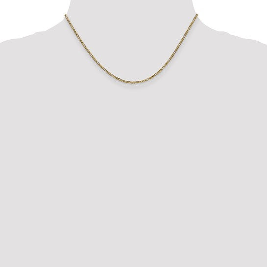 14KT Yellow Gold 1.8mm Flat Figaro Chain