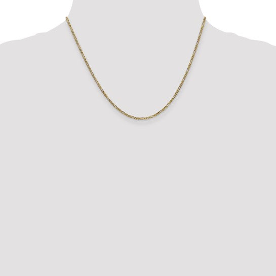 14KT Yellow Gold 1.8mm Flat Figaro Chain
