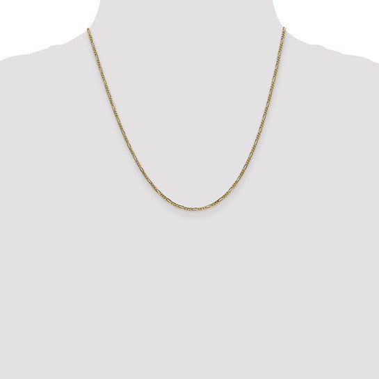 14KT Yellow Gold 1.8mm Flat Figaro Chain