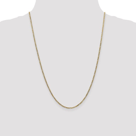14KT Yellow Gold 1.8mm Flat Figaro Chain