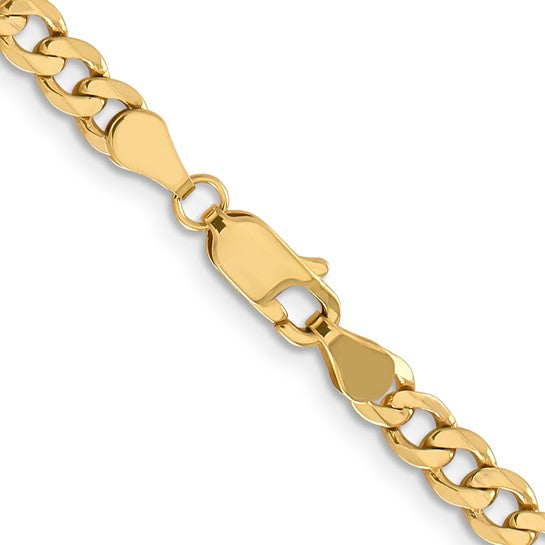 14KT Yellow Gold 5mm Flat Figaro Chain
