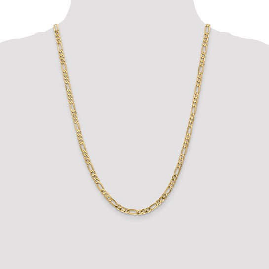 14KT Yellow Gold 5mm Flat Figaro Chain