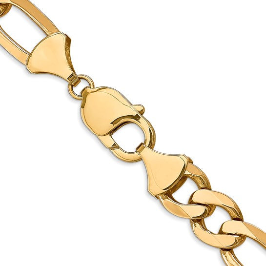 14KT Yellow Gold 10mm Flat Figaro Chain