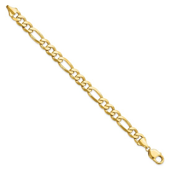 14KT Yellow Gold 10mm Flat Figaro Chain