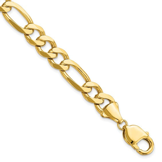 14KT Yellow Gold 10mm Flat Figaro Chain