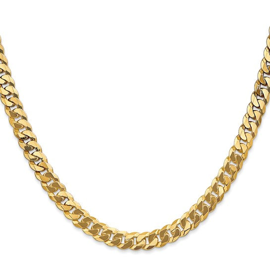 14KT Yellow Gold 6.1mm Flat Beveled Curb Chain