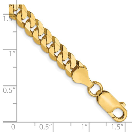 14KT Yellow Gold 6.1mm Flat Beveled Curb Chain