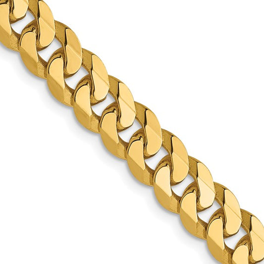 14kt Yellow Gold 6.1mm Flat Beveled Curb Chain
