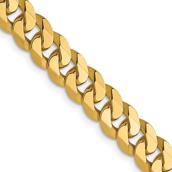 14KT Yellow Gold 6.1mm Flat Beveled Curb Chain