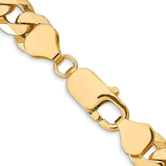 14kt Yellow Gold 8mm Flat Beveled Curb Chain
