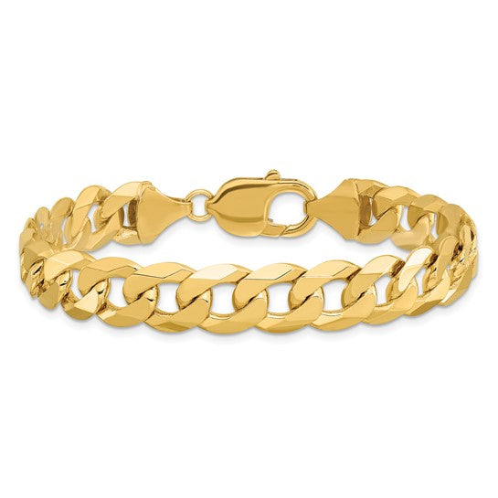 14kt Yellow Gold 9.5mm Flat Beveled Curb Chain