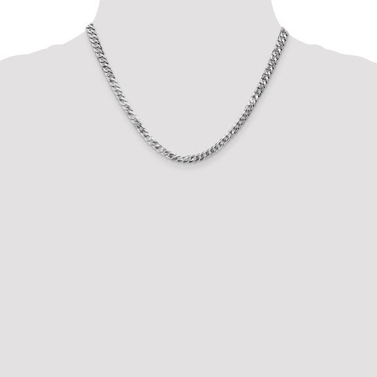 14KT White Gold 4.5mm Flat Beveled Curb Chain