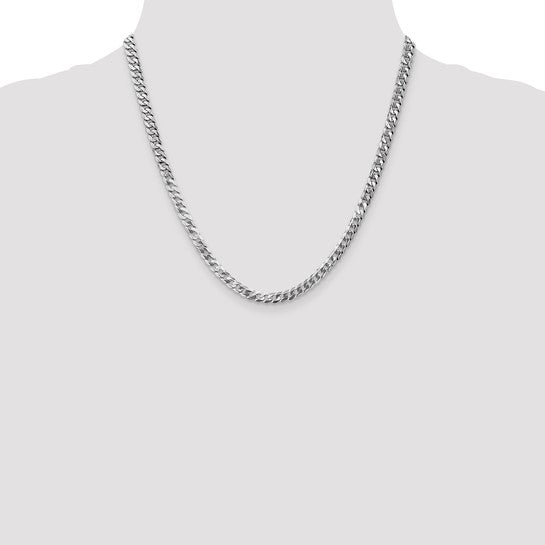 14KT White Gold 4.5mm Flat Beveled Curb Chain