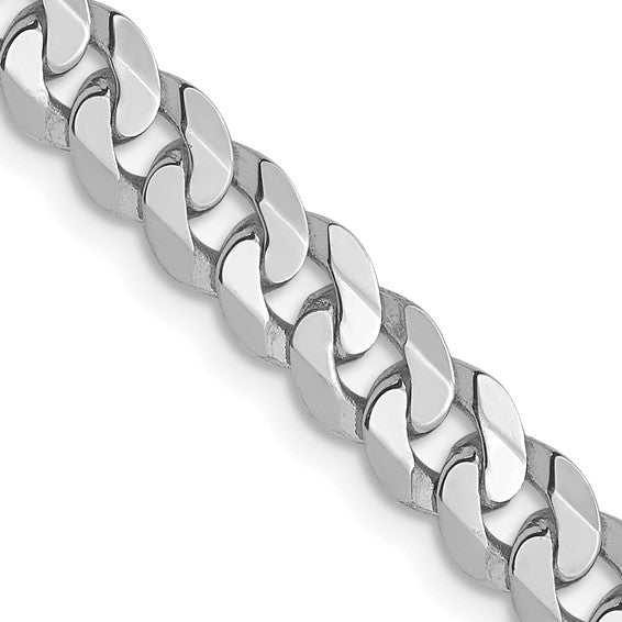 14KT White Gold 4.5mm Flat Beveled Curb Chain