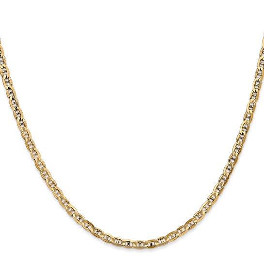 14KT Yellow Gold 3mm Concave Anchor Chain