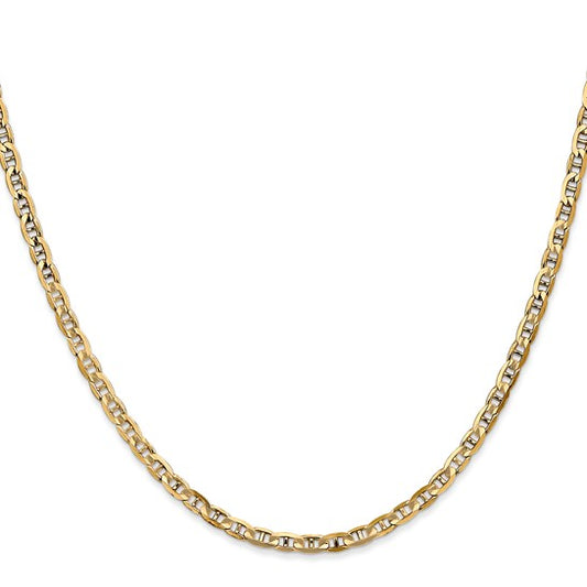 14KT Yellow Gold 3mm Concave Anchor Chain