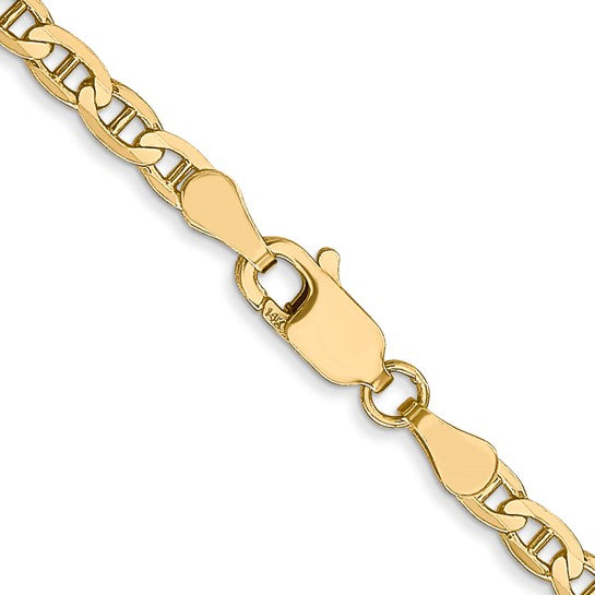 14KT Yellow Gold 3mm Concave Anchor Chain