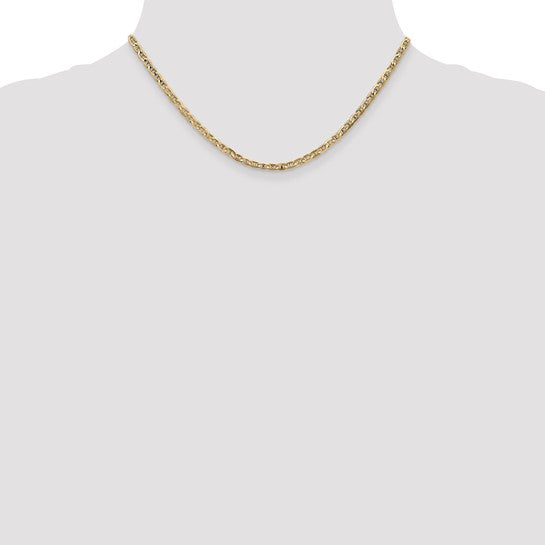14kt Yellow Gold 3mm Concave Anchor Chain