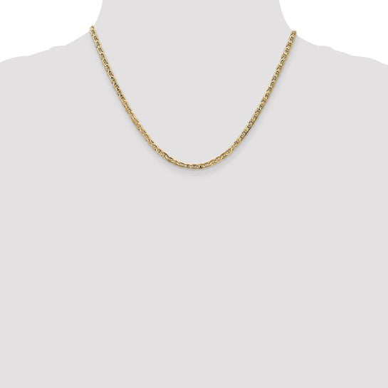 14kt Yellow Gold 3mm Concave Anchor Chain