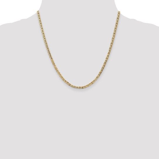 14KT Yellow Gold 3mm Concave Anchor Chain