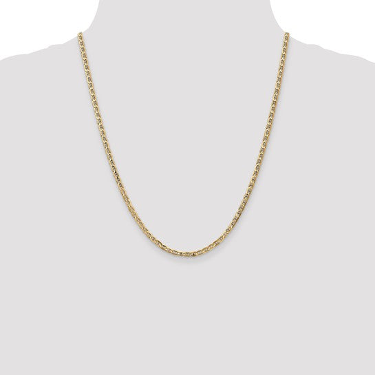 14KT Yellow Gold 3mm Concave Anchor Chain