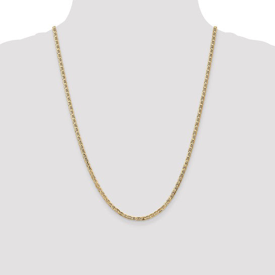 14kt Yellow Gold 3mm Concave Anchor Chain