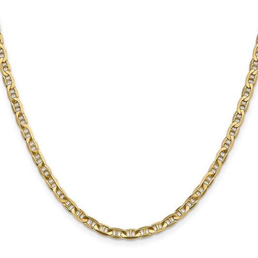 14KT Yellow Gold 3.75mm Concave Anchor Chain