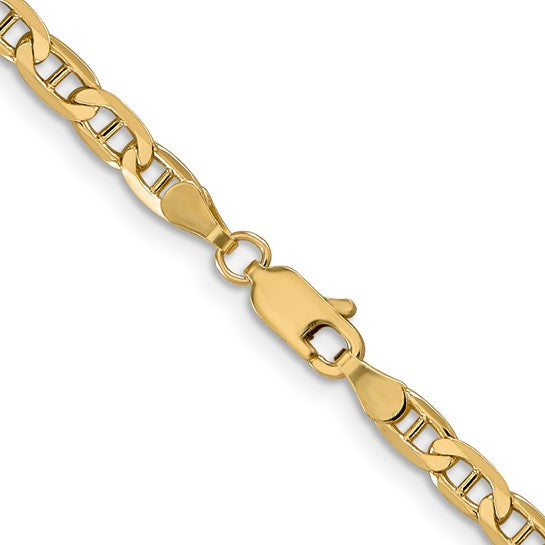 14KT Yellow Gold 3mm Concave Anchor Chain