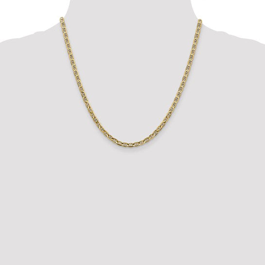 14kt Yellow Gold 3.75mm Concave Anchor Chain