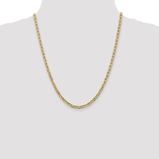 14KT Yellow Gold 3.75mm Concave Anchor Chain