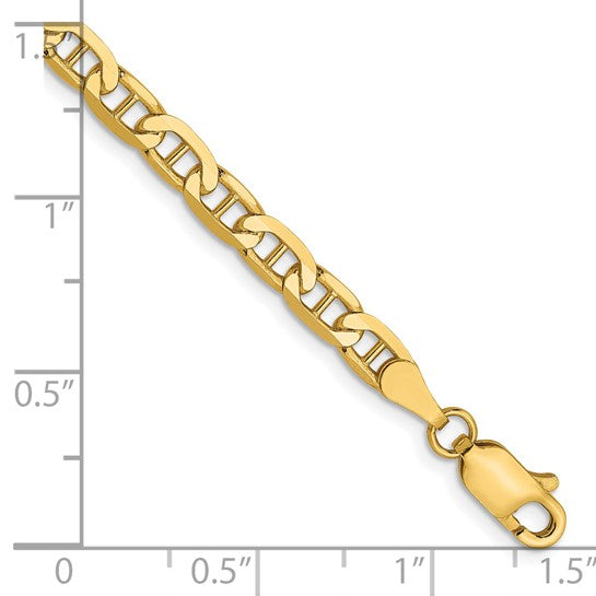 14kt Yellow Gold 3.75mm Concave Anchor Chain