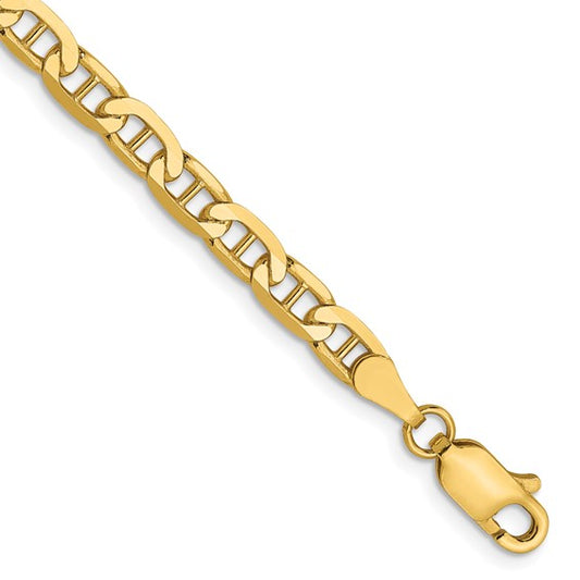 14kt Yellow Gold 3.75mm Concave Anchor Chain