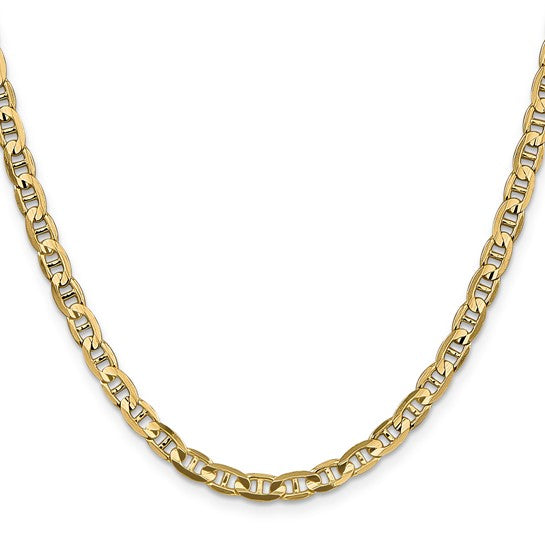 14kt Yellow Gold 4.5mm Concave Anchor Chain