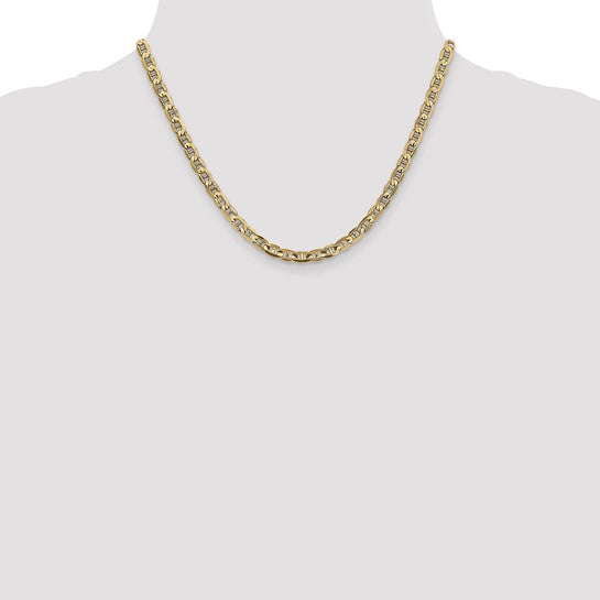 14kt Yellow Gold 4.5mm Concave Anchor Chain