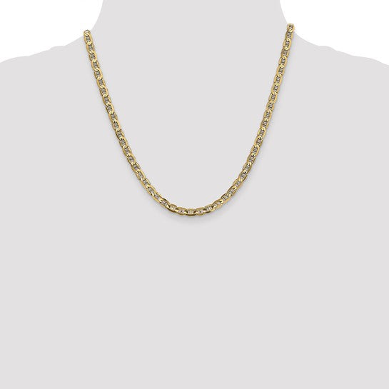14KT Yellow Gold 4.5mm Concave Anchor Chain