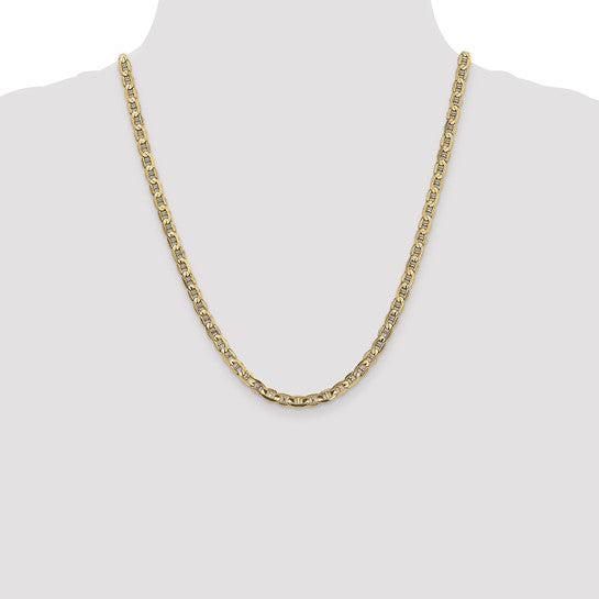 14KT Yellow Gold 4.5mm Concave Anchor Chain
