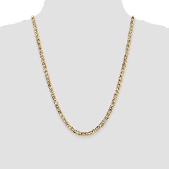 14KT Yellow Gold 4.5mm Concave Anchor Chain