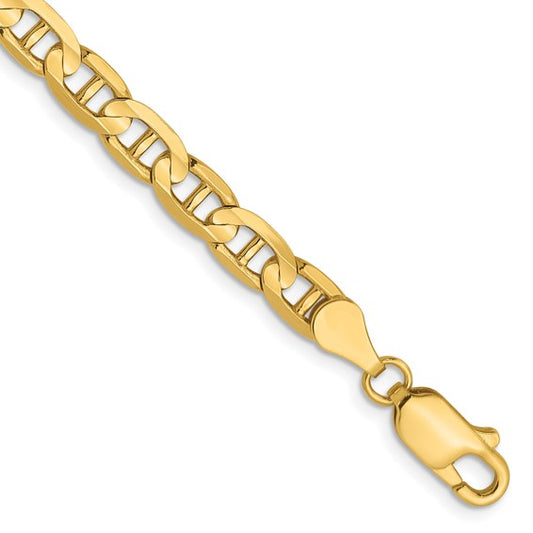 14kt Yellow Gold 4.5mm Concave Anchor Chain