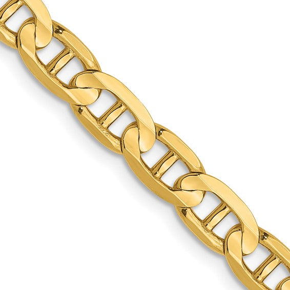 14KT Yellow Gold 4.5mm Concave Anchor Chain