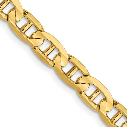14kt Yellow Gold 4.5mm Concave Anchor Chain