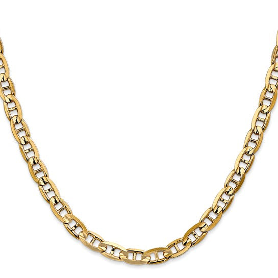 14KT Yellow Gold 5.25mm Concave Anchor Chain