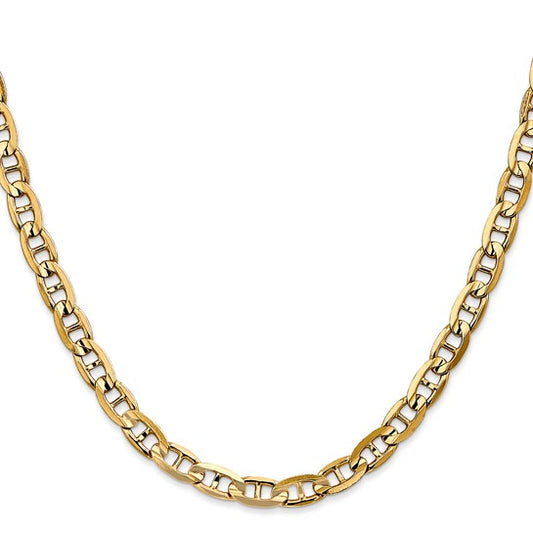 14KT Yellow Gold 5.25mm Concave Anchor Chain