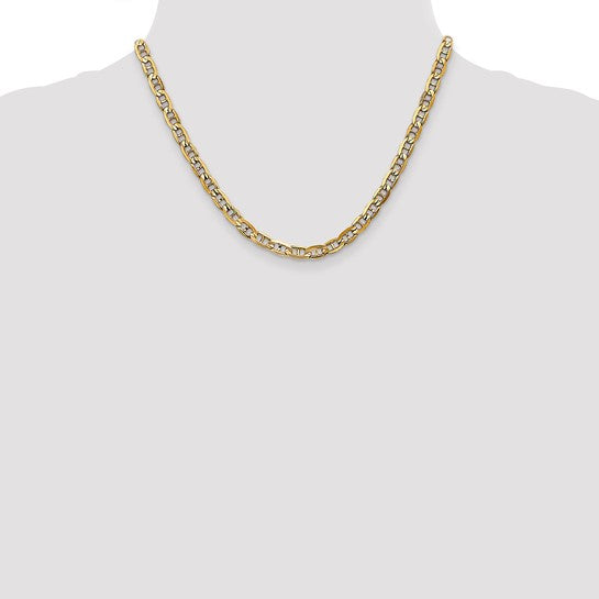 14KT Yellow Gold 5.25mm Concave Anchor Chain