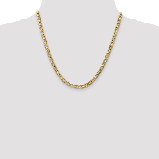 14KT Yellow Gold 5.25mm Concave Anchor Chain