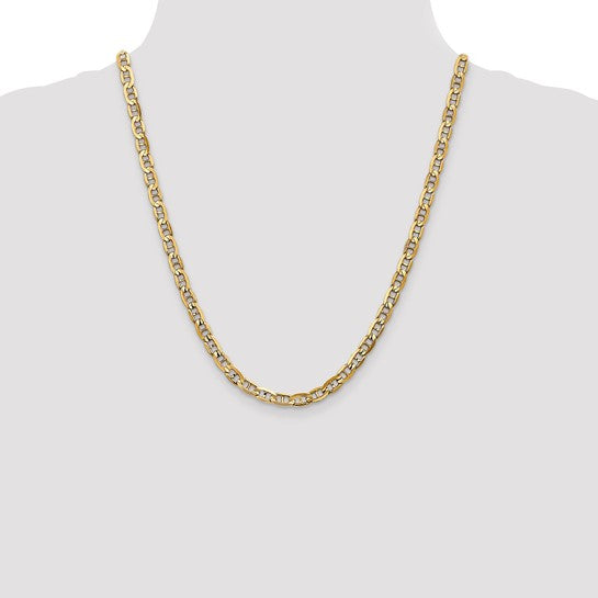 14KT Yellow Gold 5.25mm Concave Anchor Chain