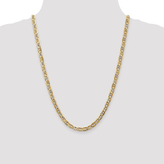 14KT Yellow Gold 5.25mm Concave Anchor Chain