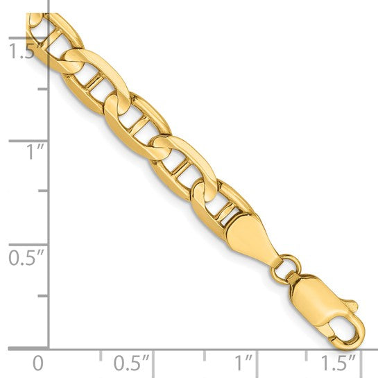 14kt Yellow Gold 5.25mm Concave Anchor Chain