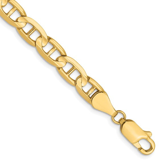 14kt Yellow Gold 5.25mm Concave Anchor Chain
