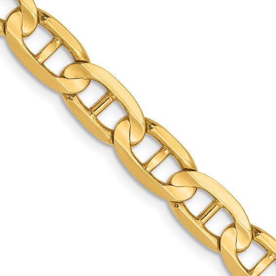 14KT Yellow Gold 5.25mm Concave Anchor Chain